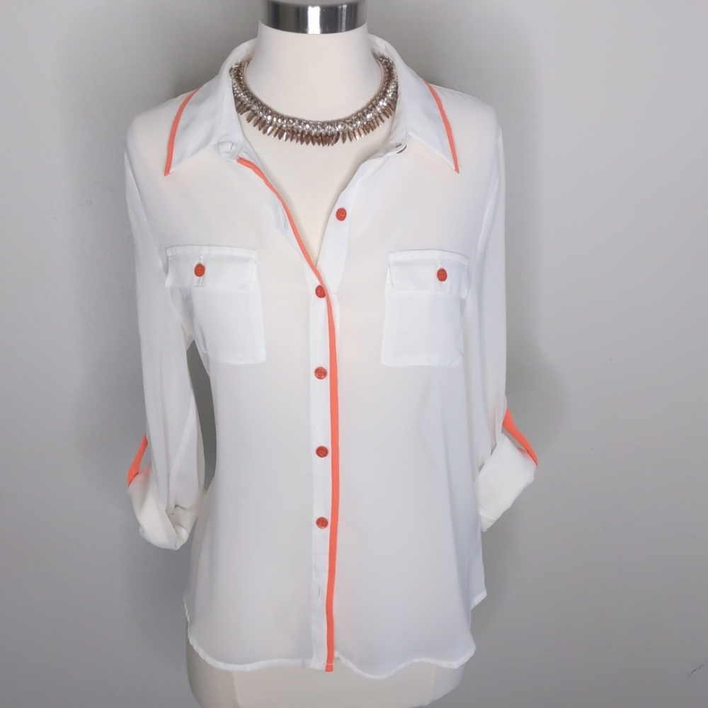 Mine Women's sheer blouse size Large - Picture 4 of 17